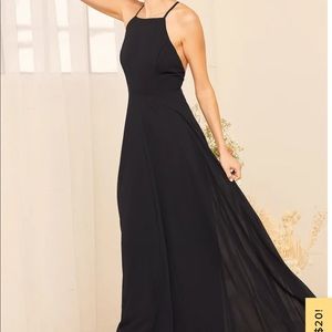 Lulus mythical kind of love black maxi dress